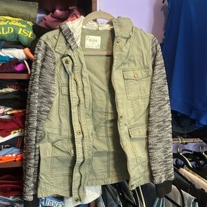 Denim and sweater jacket